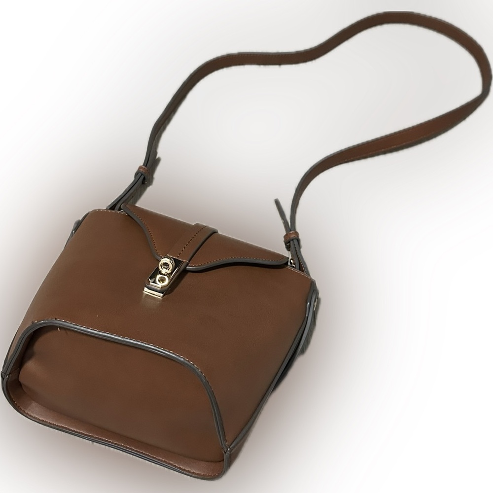 Mango Structured Bucket Bag | Cognac - Picture 10 of 12